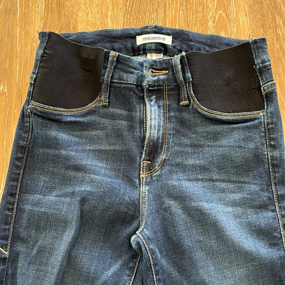 MATERNITY Good American Women's Skinny Jeans - Dark Blue and Black